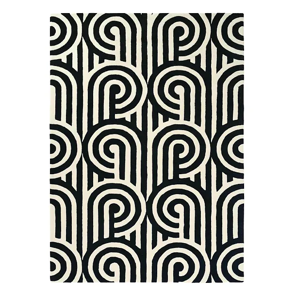 Dywan Geometryczny Wełniany Turnabouts Black 170x240 cm od Carpets&More
