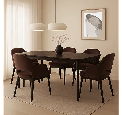 Stół z Litego Drewna Rozkładany Essen Dąb Ciemny od Maxliving