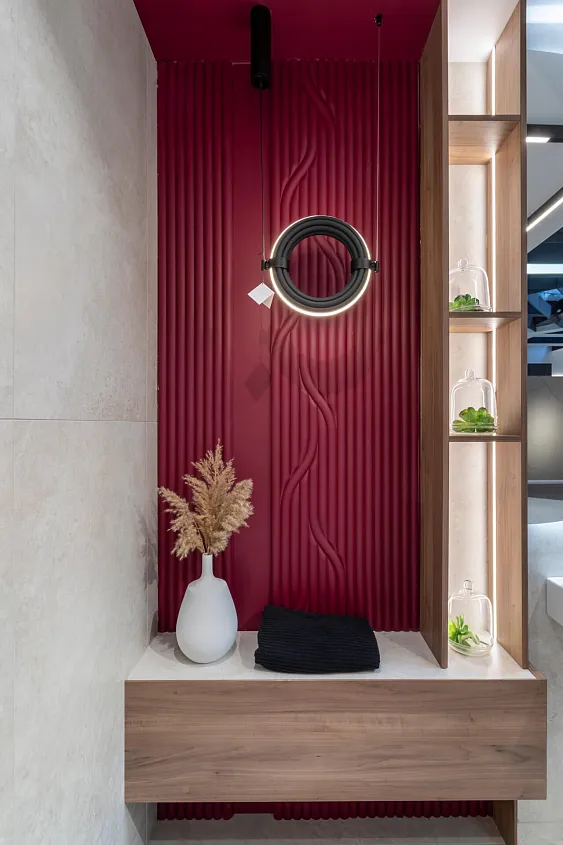 Minimalistyczna łazienka- aranżacje Maxfliz, płytki Porcelanossa i Maxhome.JPG Minimalistyczna Łazienka w Katowicach | Aranżacja Maxfliz