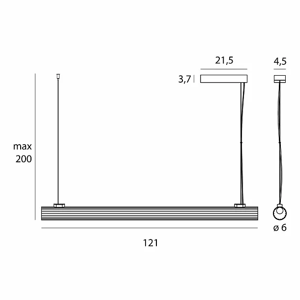 Lampa Wisząca Fayette 121 cm Złota od Maxlight