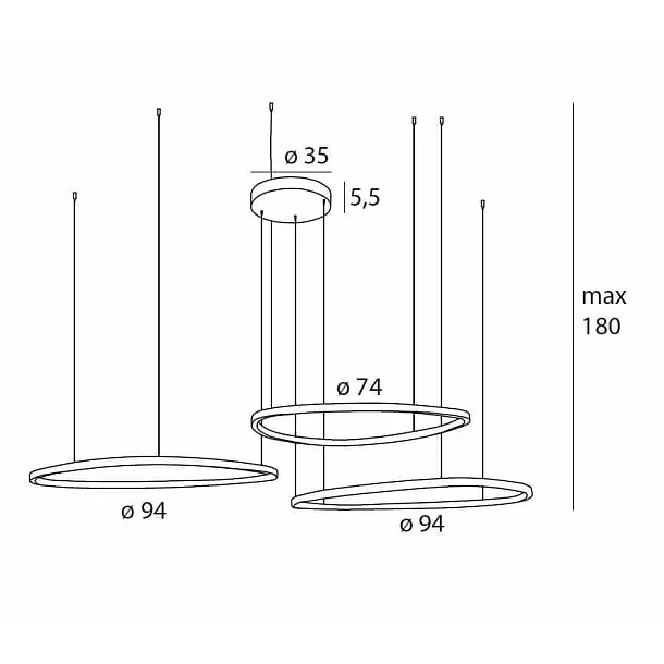 Lampa Wisząca Cayenne 3 od Maxlight