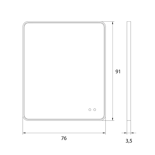 Lustro Mirror Prostokąt Podświetlane Czarne 76x91cm od Maxlight