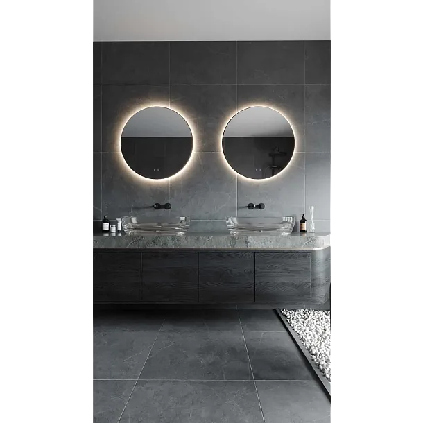 Lustro Mirror Okrąg Podświetlane Bezramkowe 80cm od Maxlight