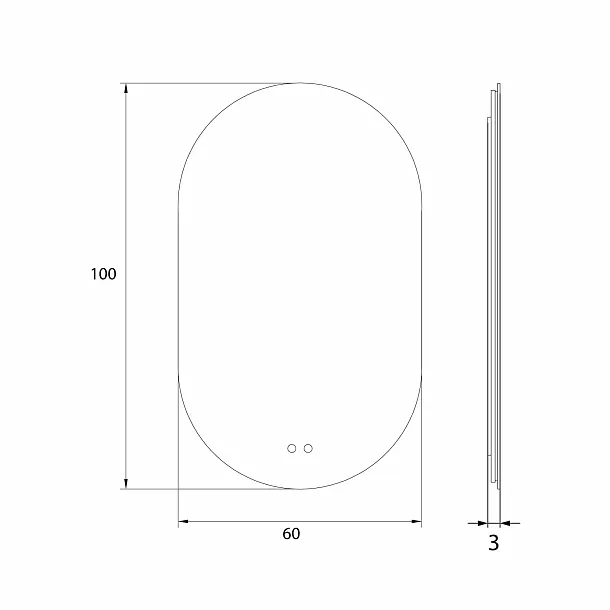 Lustro Mirror Prostokąt Podświetlane Bezramkowe 100x60cm od Maxlight