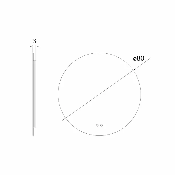 Lustro Mirror Okrąg Podświetlane Bezramkowe 80cm od Maxlight